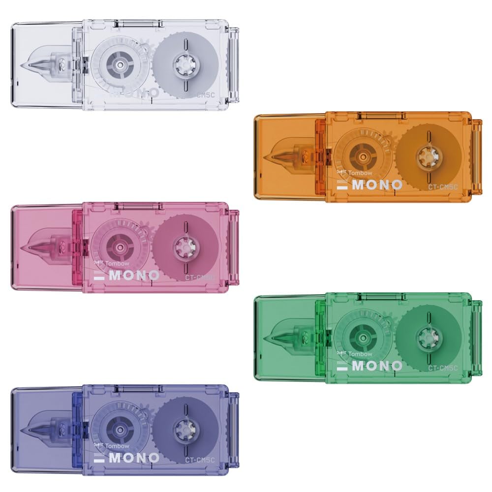 Tombow MONO Pocket Correction 5mm disposable assorted pack of 5 Tape, width, type, 4m, (KHA-521XAZ)