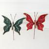 Handmade Sequin Butterfly Christmas Pick Glitter Holiday Artificial Butterfly  Wedding Decor