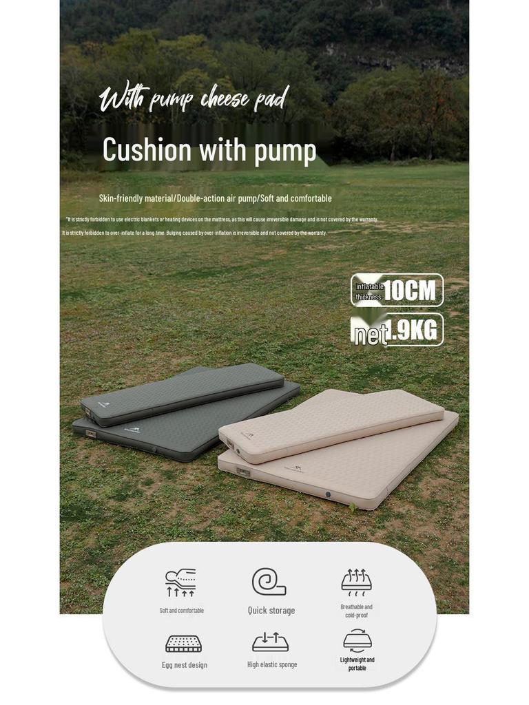 Mountain Outdoor Camping Inflatable Bed with Built-in Pump – Lightweight and Convenient Mattress