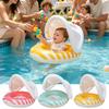 Baby Swim Ring with Sunshade Retro Children's Swim Ring Pool Floats  Kids Inflatable Swim Ring Seat  with Canopy Swimming Floats