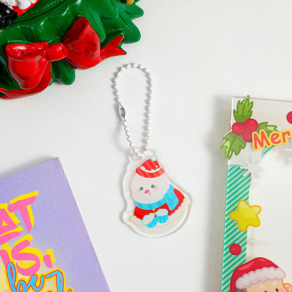 Christmas Tree Decoration Cartoon Acrylic Bag Pendant Girl Keychain Pendant Earphone Cover Backpack Ornaments Kid Christmas Gift