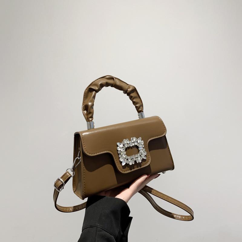 

2024 Spring New Casual Personalized Sling Bag Women Fashion Simple Shoulder Bag Street Trend Small Square Bag коричневий