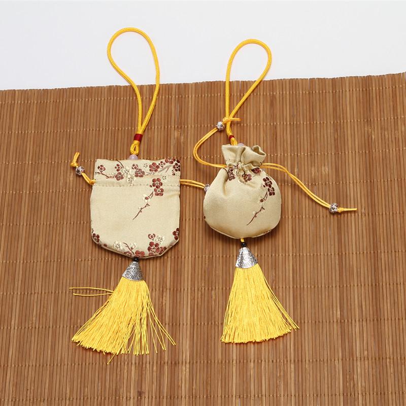 Plum Blossom Embroidered Hanfu Sachet Bag - Dragon Boat Festival Portable Sachet with Hanging Rope