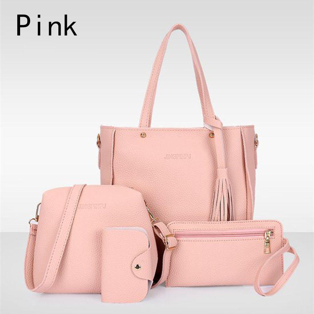 4Pcs Ladies Handbags Female Pu Leather Shoulder Messenger Bags Women Composite Bags Tote Bag Bolsa Feminina Crossbody Bag