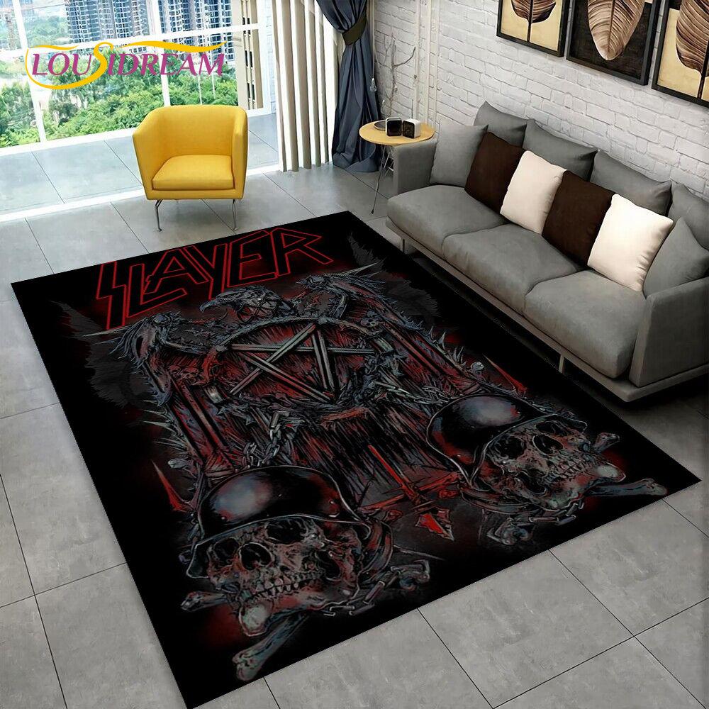 Slayer Ağır Metal Grubu Müzik Alanı Halı, Ev Oturma Odası Yatak Odası Kanepe Paspas Dekor için Halı Halı, çocuklar kaymaz Zemin Mat oyna