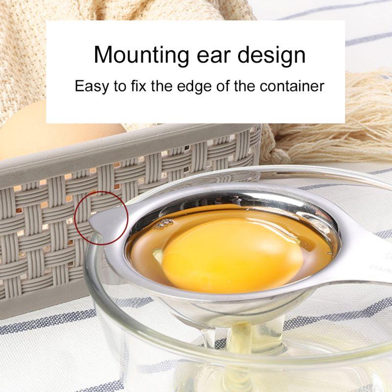 304 Stainless Steel Egg White Egg Yolk Separator Baking Kitchen Tools With Hanging Ear Separator Mirror