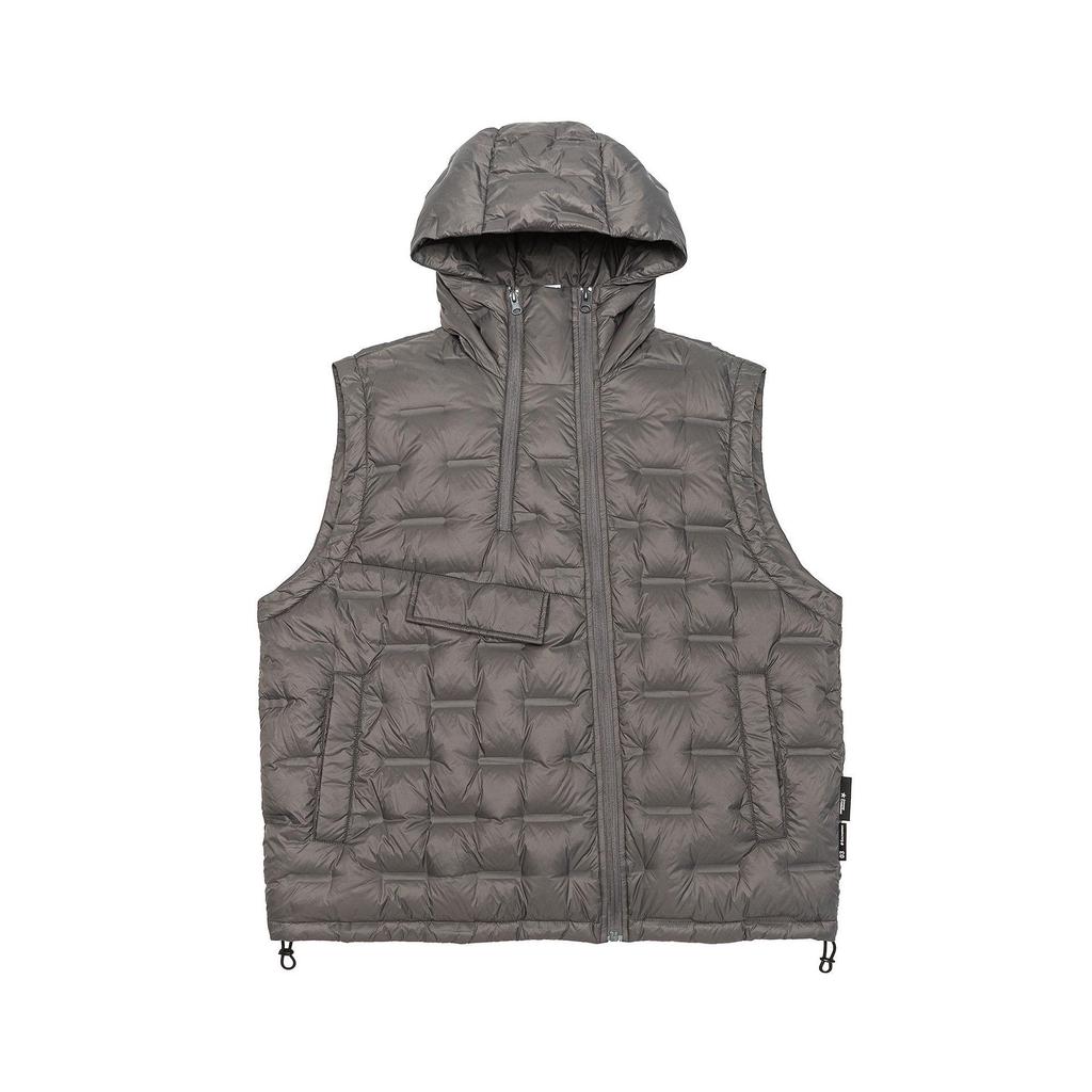 Men's Winter 90% White Duck Down Hooded Vest - European & American Style, Plus Size, Loose Fit, Embossed Shoulder Cape.
