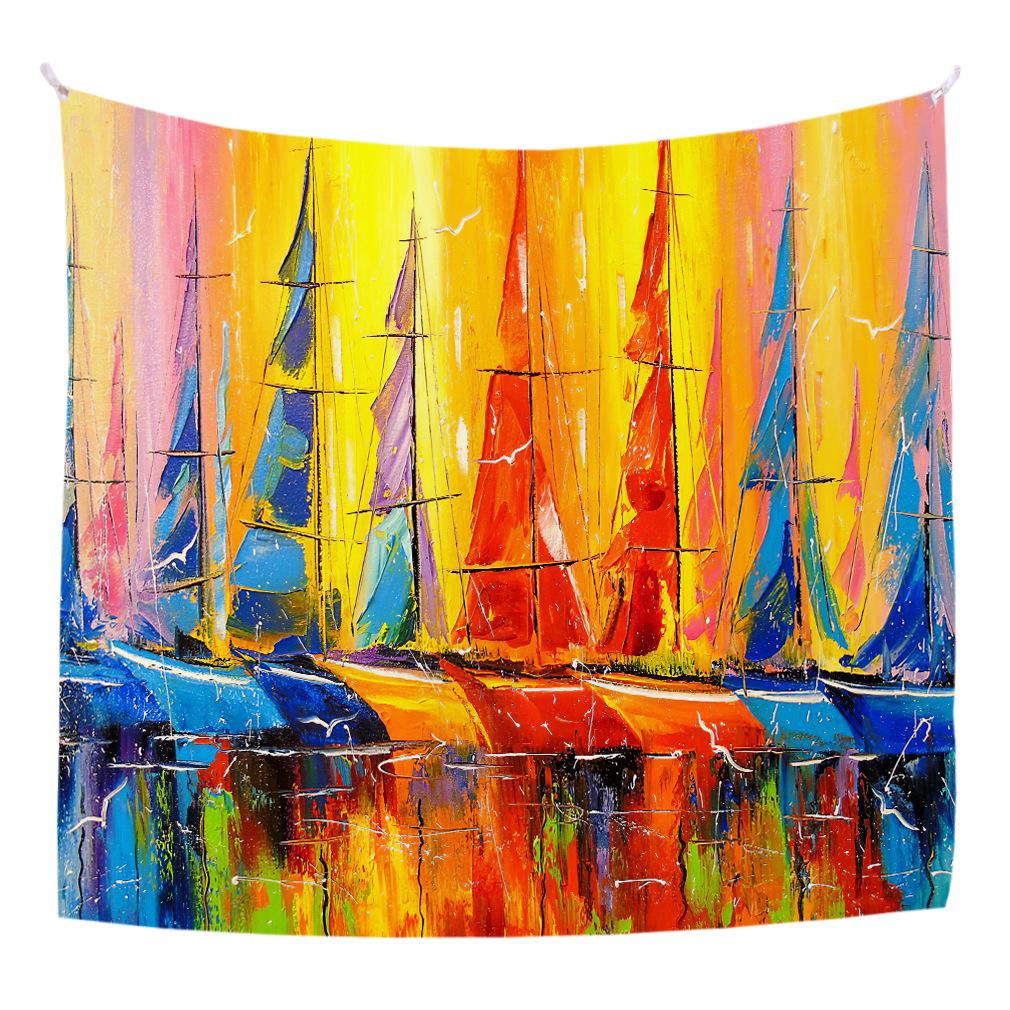 Tapestry Oil Painting Series Hanging Cloth Hanging Digital Cretonne Bedroom Bedside Background Cloth