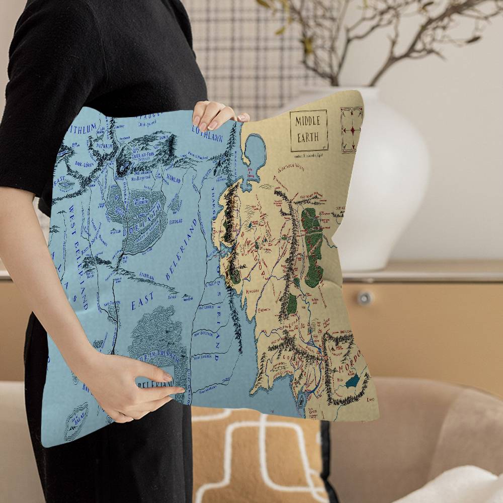 

Movie L-Lord O-Of T-The Rings Office Cushion Pillowcase Car Cushion Cover45X45CM Lumbar Pillowcase Sofa Pillowcover 12x12Inch