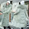 Women's Cotton-padded Clothes Are New In Winter, Fashionable, Waist-closed, Thin, Thickened and Long, Over-knee Fur Collar.