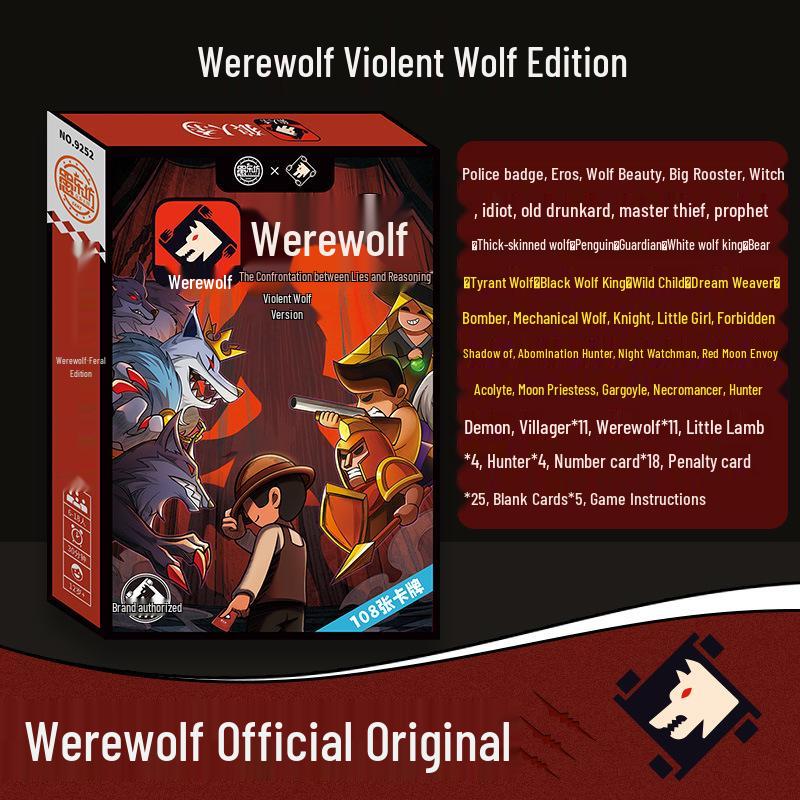 Furious Wolf Edition: Werewolf Killer Card Game - Complete Set with Roles & Punishment Cards