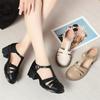 Summer Women's Roman Sandals, All-match Shallow Mouth Hollow Baotou Sandals, Women's Mary Jane Thick-heeled Shoes