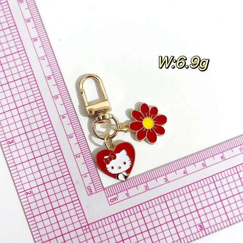 Red Heart Hello Kitty Cat Keychain Pendant - Cute Kitty Cat Series