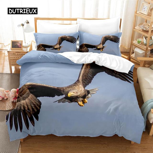 Blue Sky Eagle Queen Bedding Set Duvet Cover Set Bedding Digital Printing Bed Linen King Size Duvet Cover Set Bedding Set