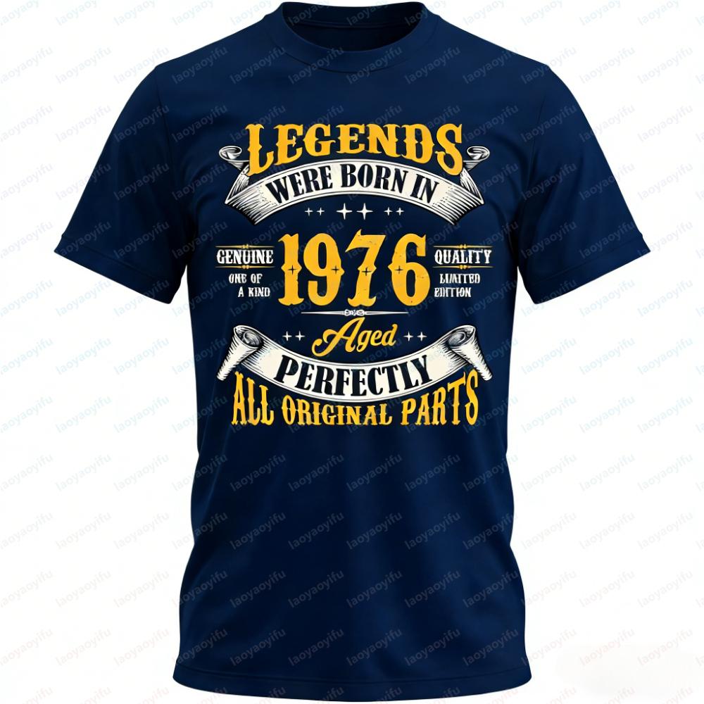 Yangxing2 Geboren in 1976 50 Jaar Geweldig Zijn Vintage 50ste Verjaardag Cadeau T-shirts Dames Casual T-shirt Losse Streetwear T-shirt Top Herenkleding S