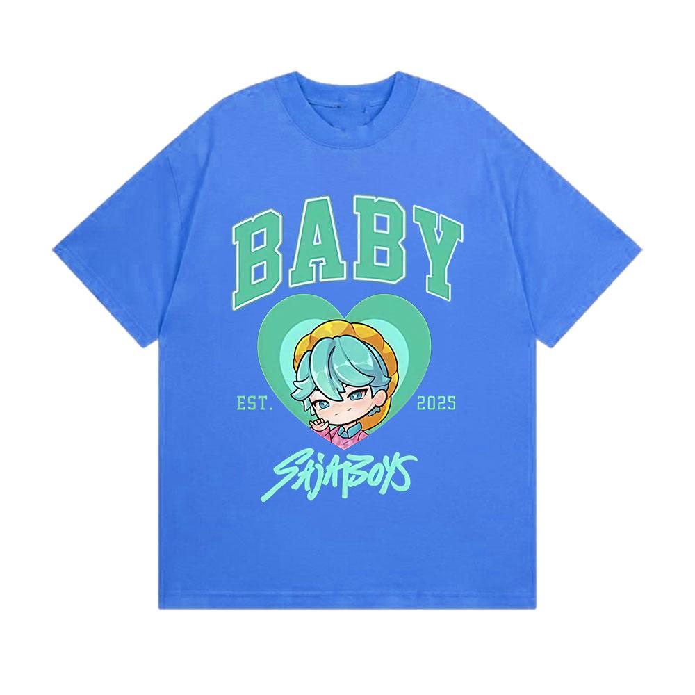 2025 Summer Baby Saja Boys K-pop Demon Hunters Graphic Men Fashion Cozy 100% Pure Cotton Printed T-shirt  Harajuku Tops