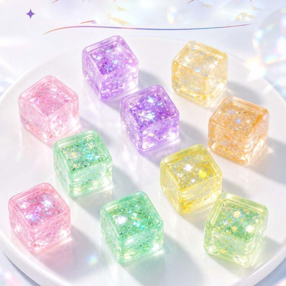 Slow Rebound Cube Squeeze Toy Glitter Cube Fidget Toy Soothing Play Ice Cube Squishy Toy Adults