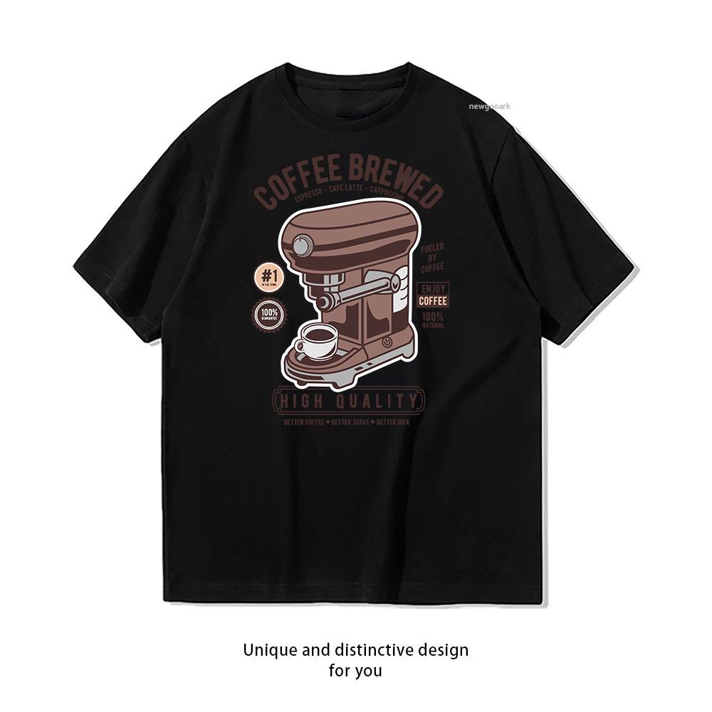 

Espresso Brewed Coffee TShirt cotton T shirt Unisex Adult couple streetwealtops tee Short sleev Casual 4XL