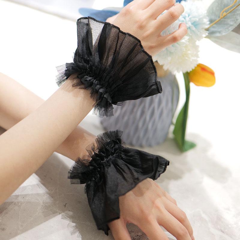 Nail Decorations For Nail Art Lace Fake Pleated Cuff Manicure Photography Props Fake Sleeves Nails Accessories Salon Supplies