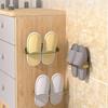 Slippers Wall Holder Flip Flops Organizer Wall-mounted Slippers Organizer with Shoelace Hook Anti-slip Waterproof for Bathroom