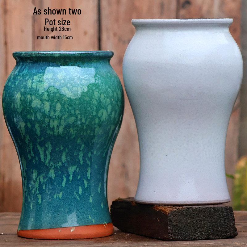 Large Handmade Coarse Pottery Ceramic Flower Pot for Outdoor Courtyard and Home, Ideal for Bougainvillea and Large Succulents