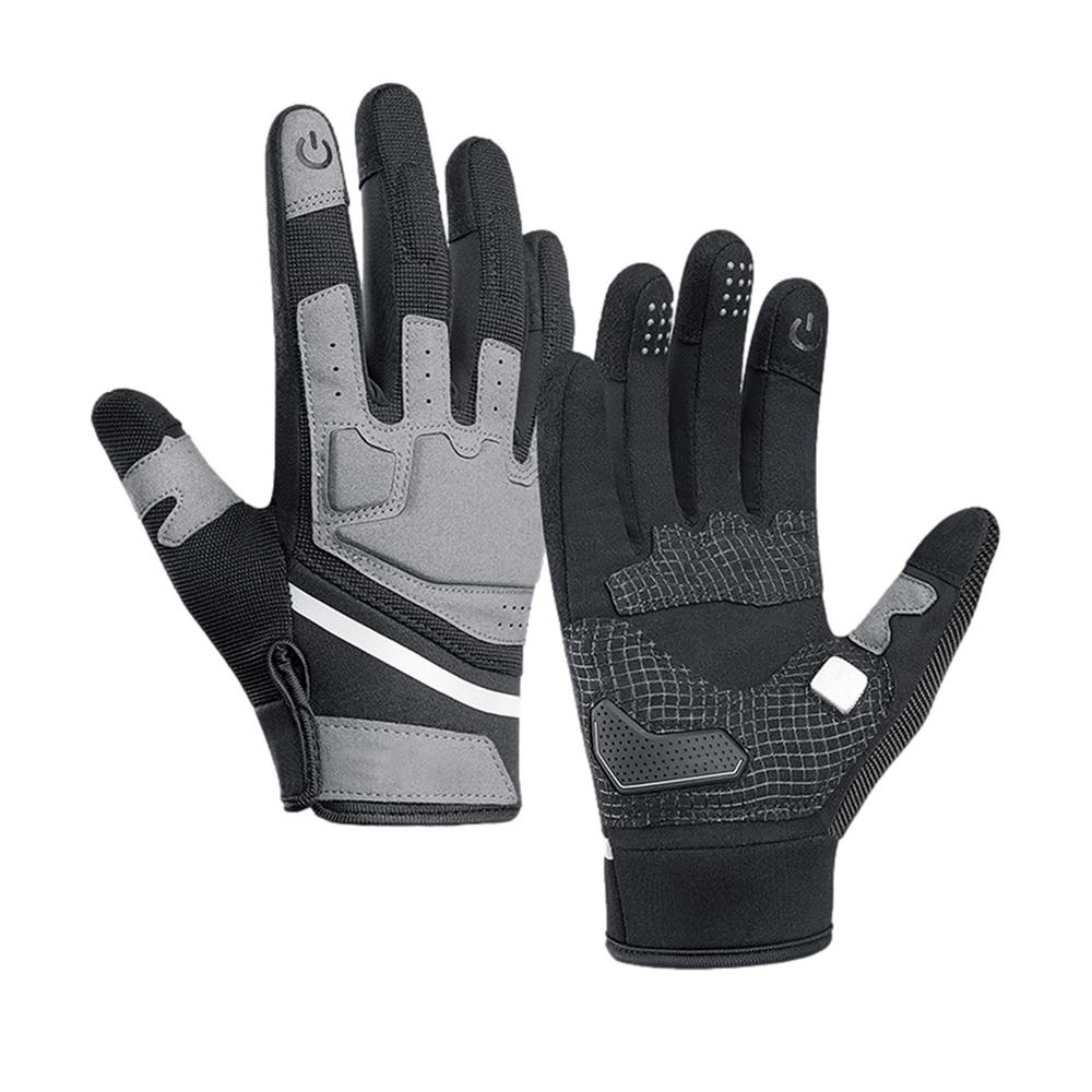 

Перчатки для езды на велосипеде с сенсорным экраном Перчатки для спорта на открытом воздухе Мотоциклетные перчатки Противоударные дышащие перчатки для езды на велосипеде Зимние теплые перчатки с закрытыми пальцами XL серый
