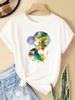 (Asian Size) T Shirt lovely flower style Fashion Women Tee Top Clothing Casual Printed Lady Female Graphic  Short Sleeve T-shirts