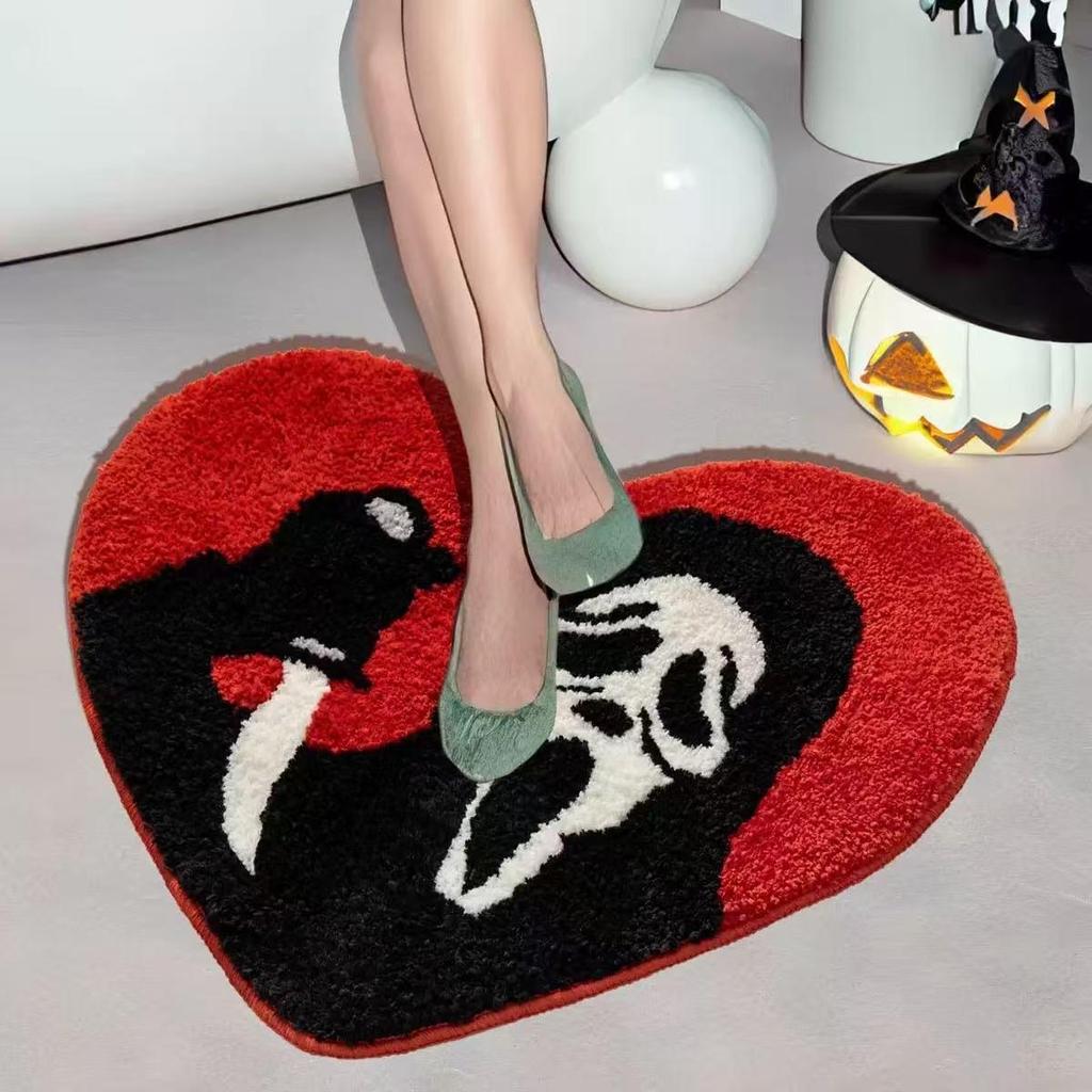 Skin-friendly Halloween Imitation Cashmere Floor Mat - Wear-resistant, Dustproof, Easy To Clean Rug for Bedroom or Bedside