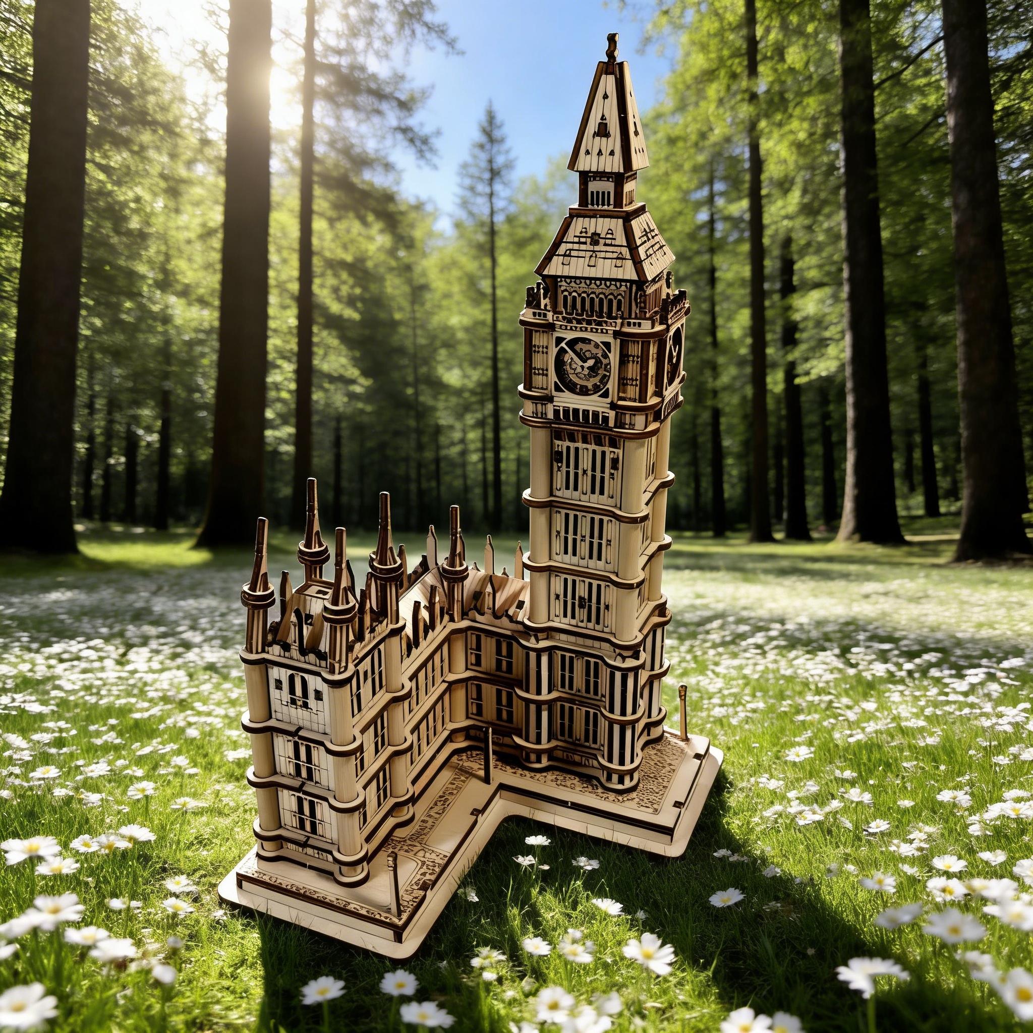 1 wooden DO-IT-YOURSELF Large Ben clock a Imaginative 3D jigsaw puzzle ideal as a festive Present or home decoration белый