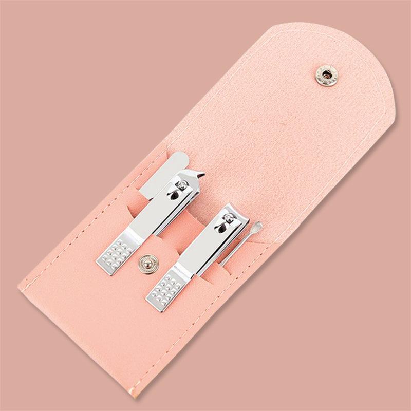 Colorful Folding Bag Nail Clipper Set Portable 4-piece Ear-picking Nail Manicure Kit Home Manicure Clipper Set