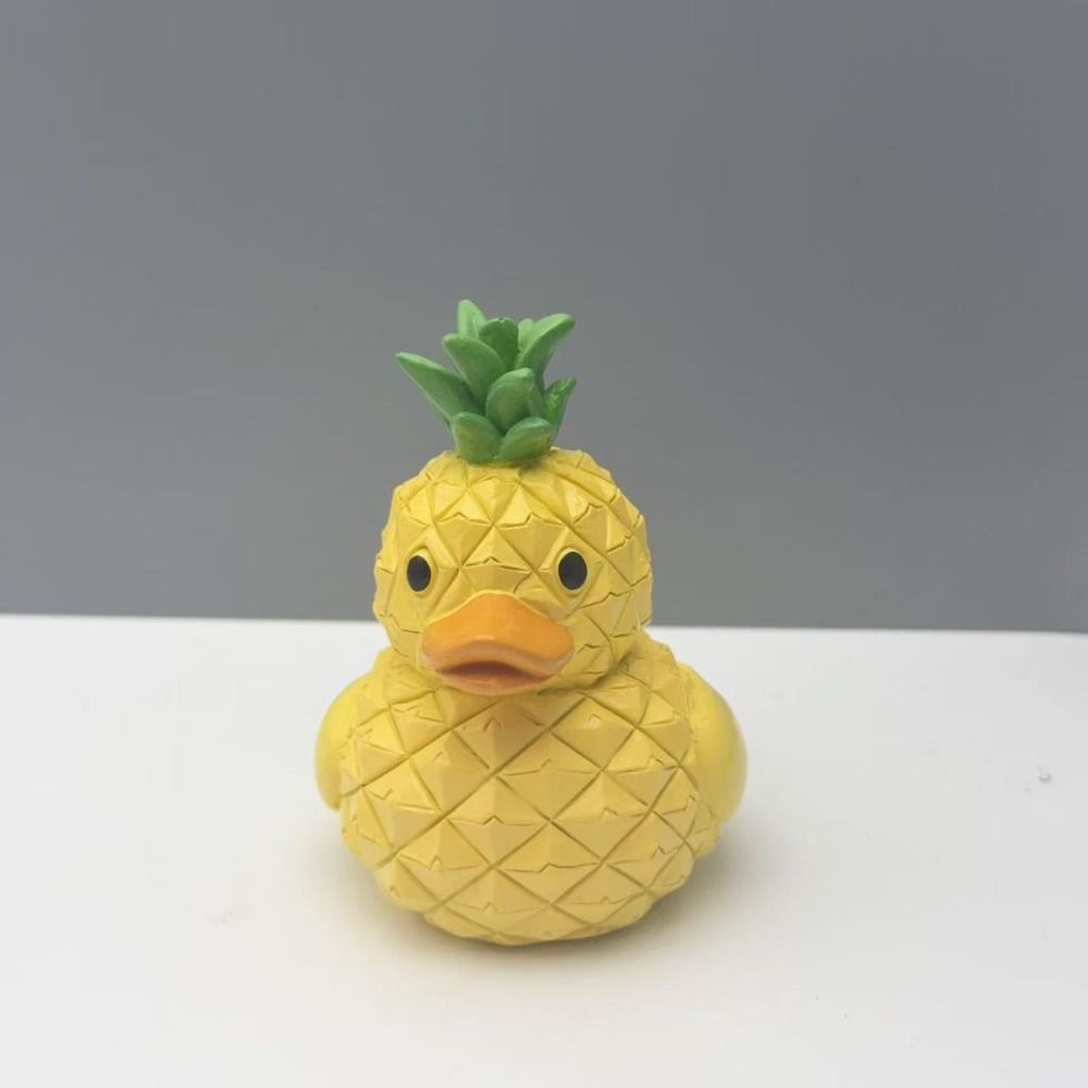 Resin Duck Figurine Cartoon Miniatures Ornament Desktop Decoration Fruit Duck Statue  Model Toy