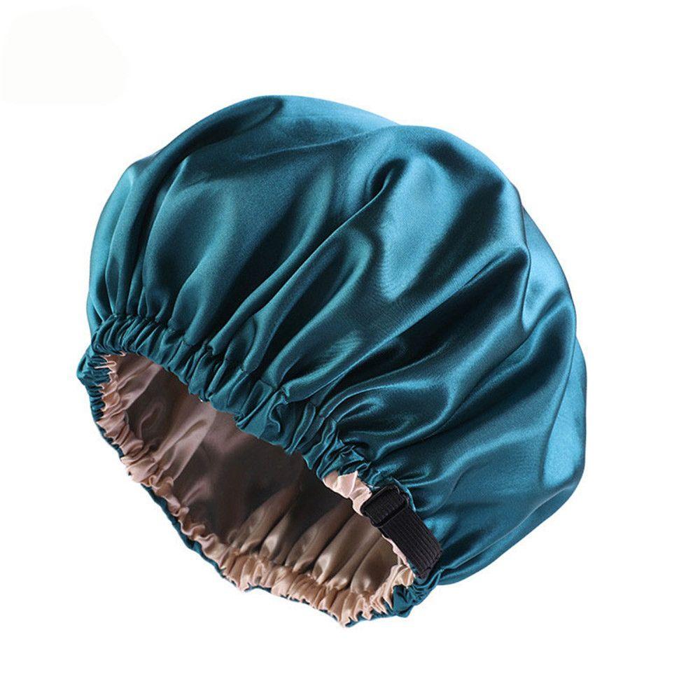 

Adjusting Button For Sleeping Round Headwear Satin Hair Cap Haircare Ceremony Adjustable Night Hat peacock синього кольору
