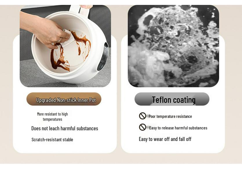 Smart Ceramic Glaze Rice Cooker: Multi-functional Large Capacity Steamer & Fryer with Double Layer Design.