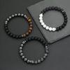Bracciale da Uomo Nuova Moda Uomo Occhio di Tigre Pietra di Lava Ematite Bracciale Spirituale Bracciale a Filo da 8mm Pulseras Hombre