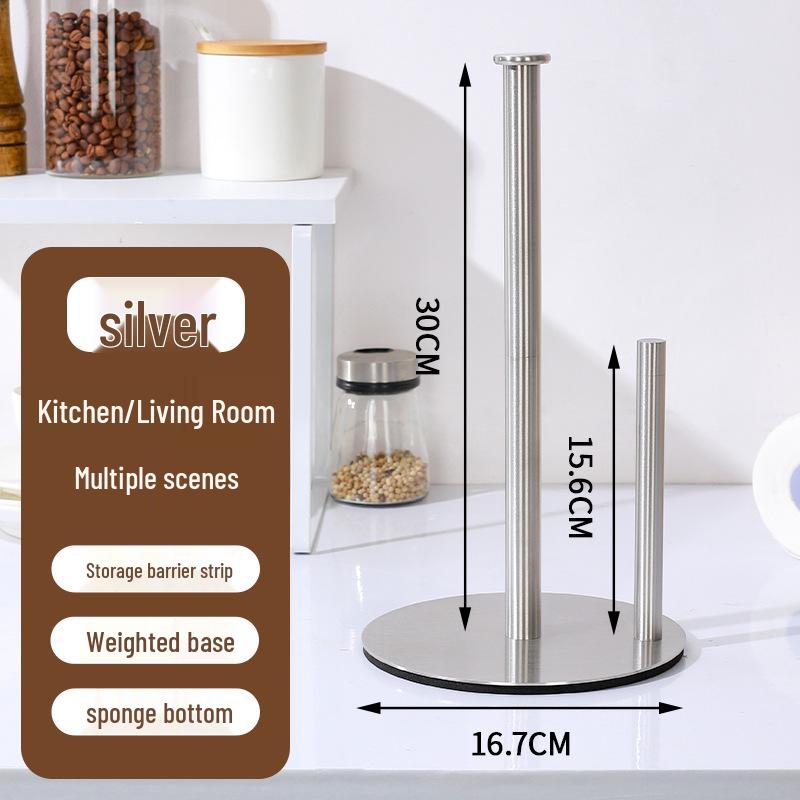 Punch-Free Square Stainless Steel Tissue & Paper Towel Holder for Kitchen or Bathroom