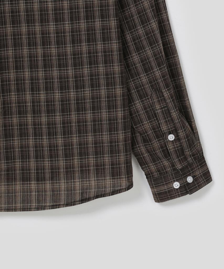 SLOW RECORD HOUSE Cane Check Shirt_Brown