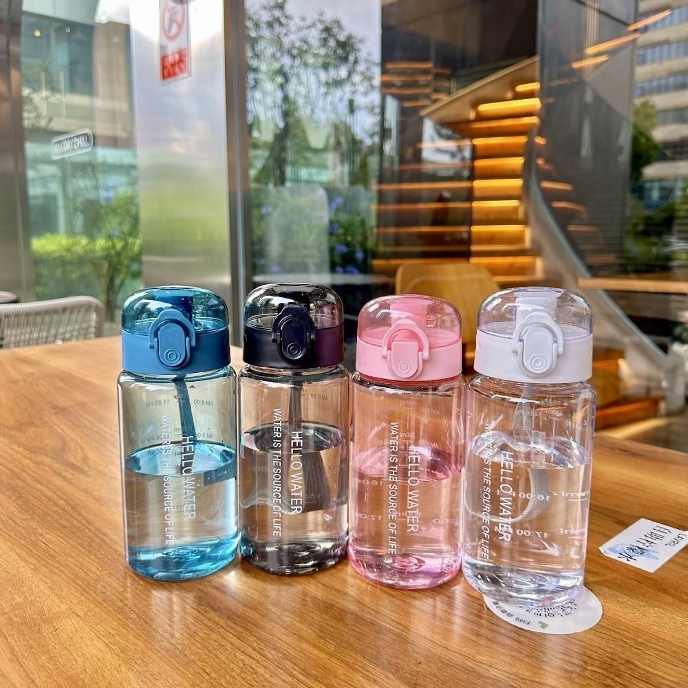 New Plastic Water Bottle 550ml Leak-Proof Drinking Cup Transparent with Handle Water Jugs