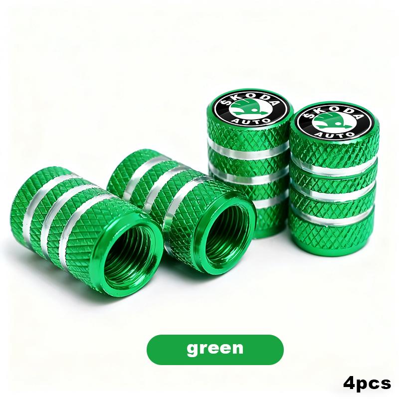 Car Tire Valve Stems Cap Aluminum Tyre Wheel Stem Air Valve Cover Airdust ForSkoda Fabia Octavia Kamiq Superb Rapid Citigo Scale