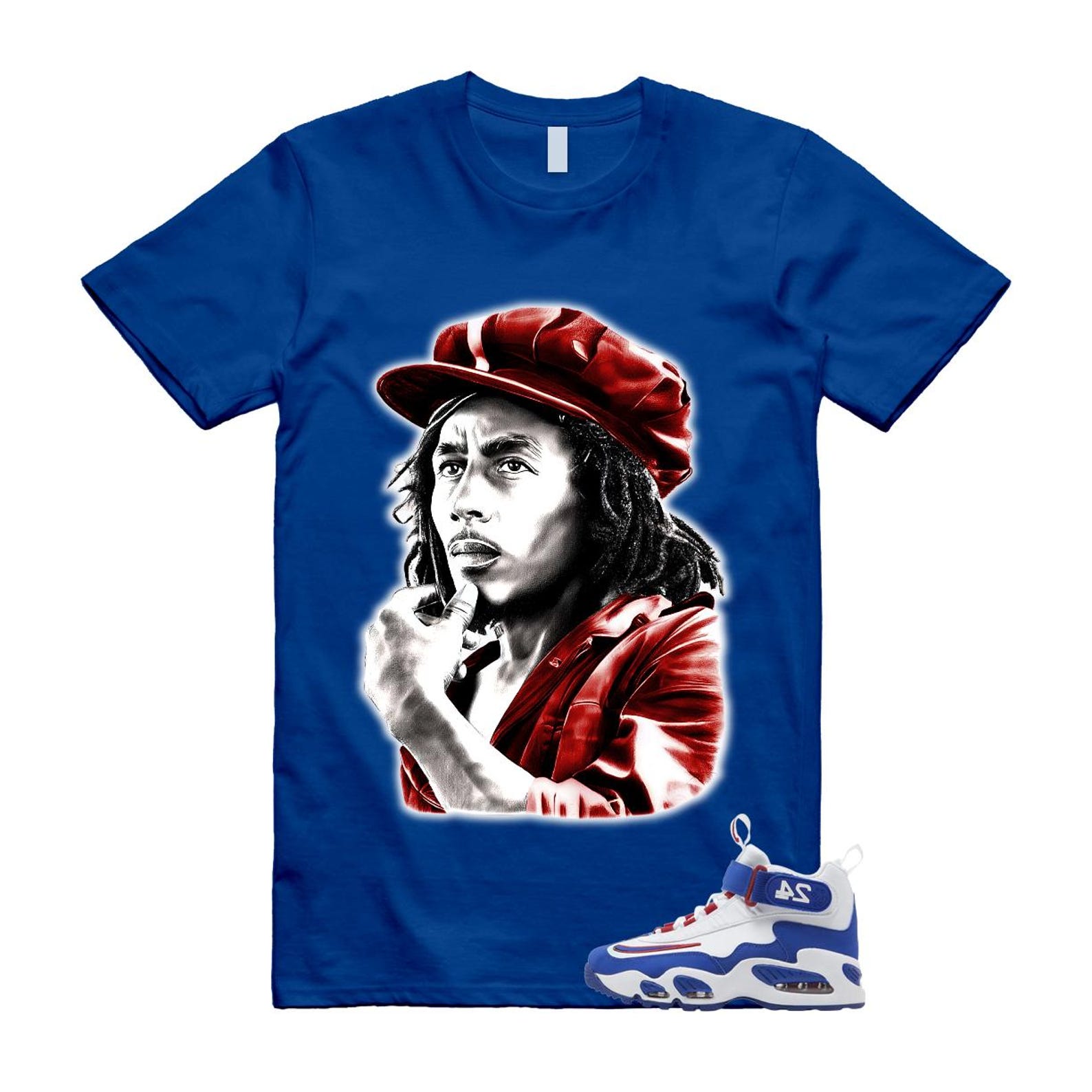 Air Griffey Max 1 USA White Blue Red T Shirt Match MARLEY L