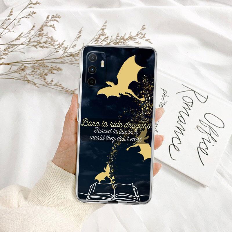 IK30 Fourth Wing Dragons Transparent Phone Case for Samsung Galaxy A04 A04S A14 A23 A34 A54 M23 M33 M52 M53