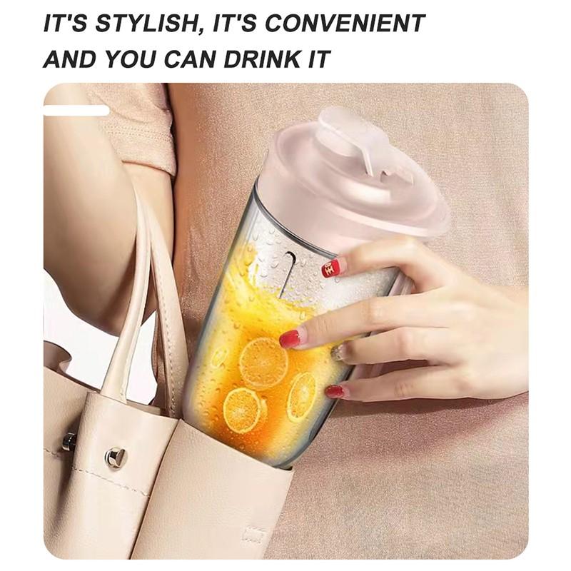 Electric 6 Blades Automatic 400ml Portable Electric Juicer USB Charging Fruit Squeezer Blender Portable