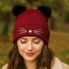 Warm Cat Ears Beanies Wool Cold Hat Sweet Knitted Pullover Hat  Apparel Accessories