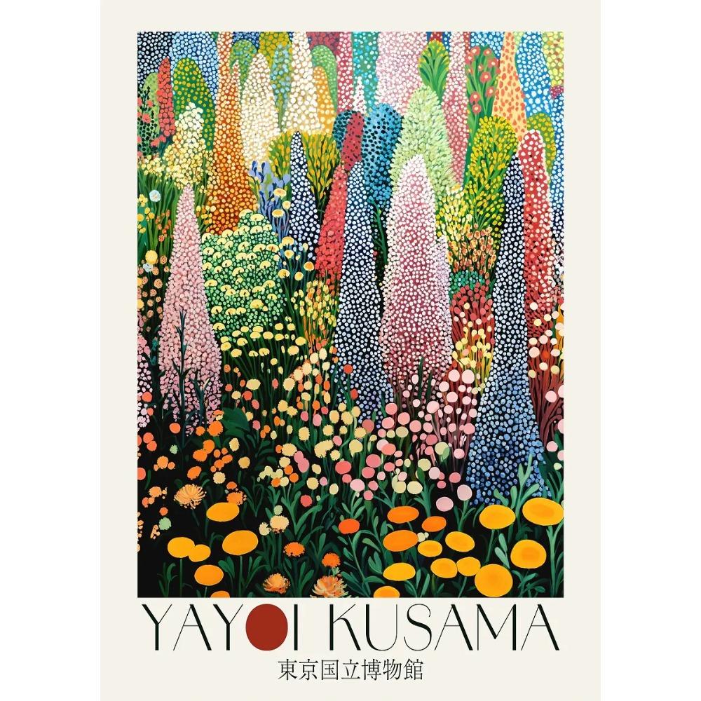 Japanese Famous Artist Yayoi Kusama Polka Dot Poster Exhibition Abstract Prints Canvas Painting Wall Art Picture Home Room Decor