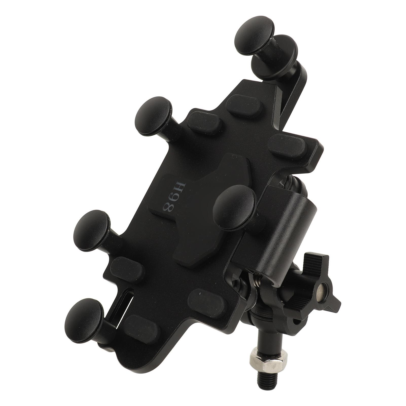 Motorcycle Phone Holder Mount 540 degrees  Adjustable Inline Knob Type 5 Claws Aluminum Alloy Universal Handlebar Phone чёрный