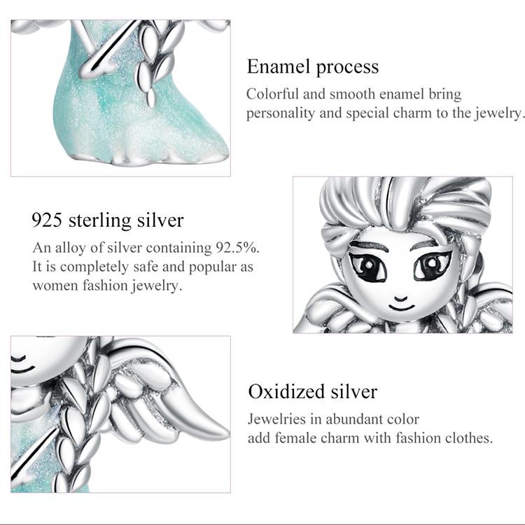 Bamoer 925 Sterling Silver Snow Fairy Charm for Original Silver Bracelet Fine Jewelry DIY Bangle Beads