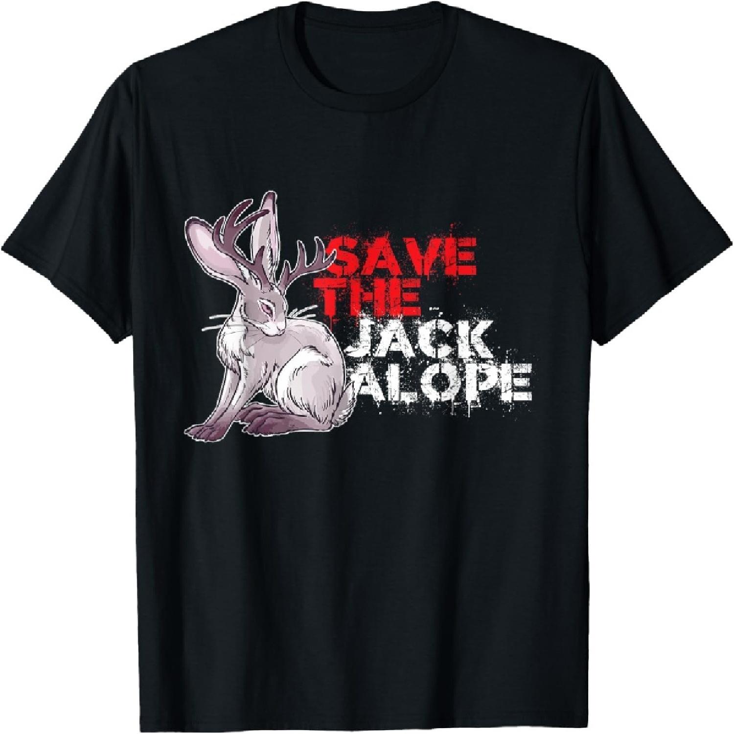 Save The Jackalope Cryptid Jackrabbit Rabbit Bunny T-Shirt(4) S