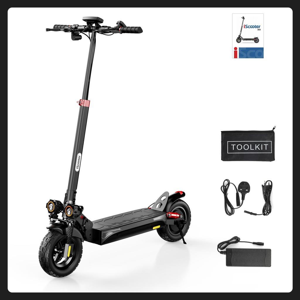 iScooter iX4 electric scooters powerful 800W LED 10" with app 48V15Ah for 40~45Km Off-road tires for adults 150KG
