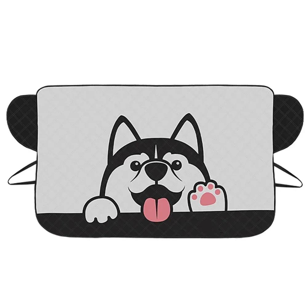 Cartoon Car Windshield Heat-insulating Cover Auto Front Window Frost Blanket Snow Cover For Suv Trucks Winter Car Accessories