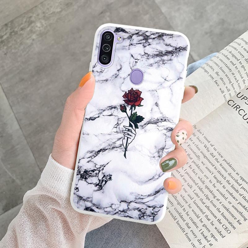 Marble Pattern Phone Case For Samsung Galaxy A11 A 11 M11 Protective Cover Case Pink Silicone Soft Funda For Samsung M14 M15 M23