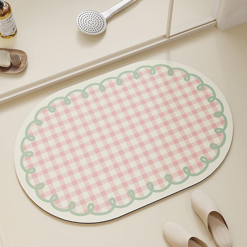 Anti-Rutsch-Badezimmertür-Matte im Cremestil - Wasserabsorbierend für den Toiletteneingang